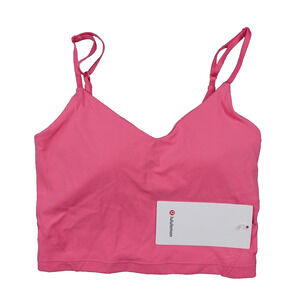 New Lululemon Size 2 Align Cropped Cami Tank Top SAKP Pink Shelf Bra Nulu Crop